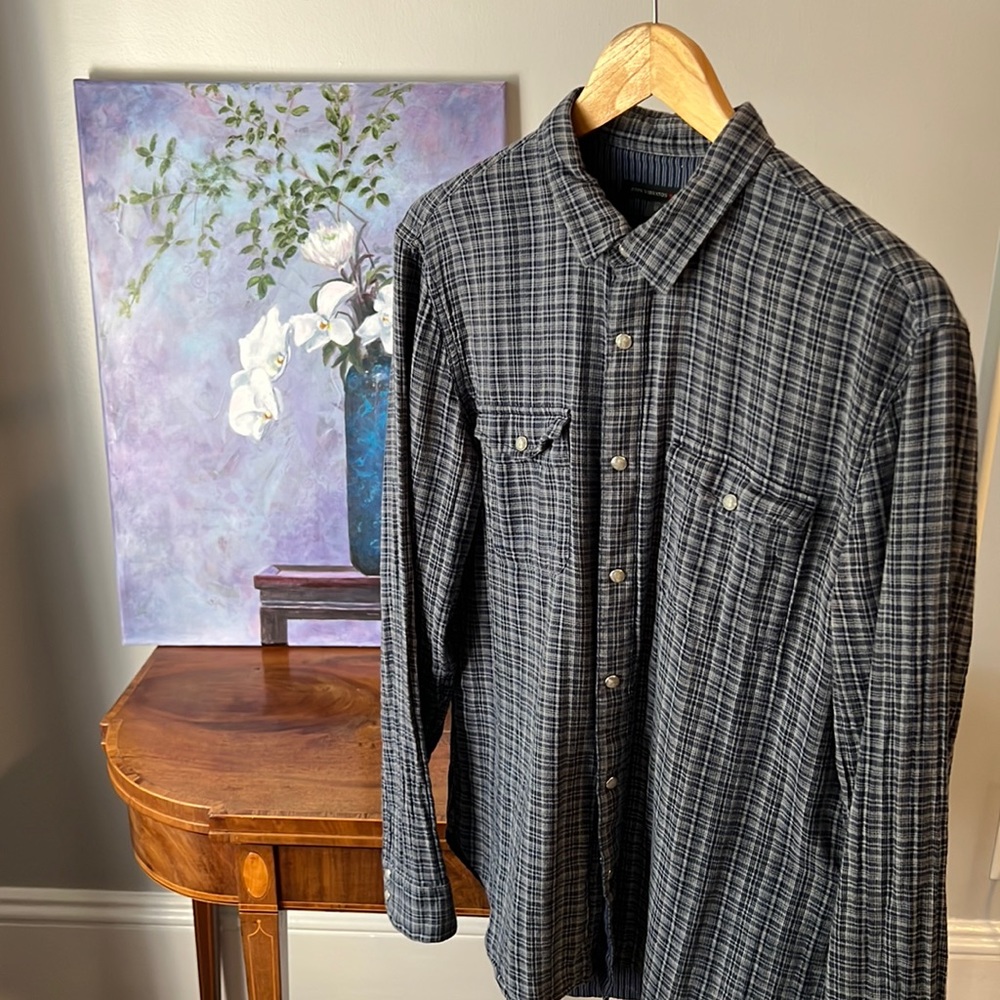 John Varvatos Snap Button Down Men’s Shirt